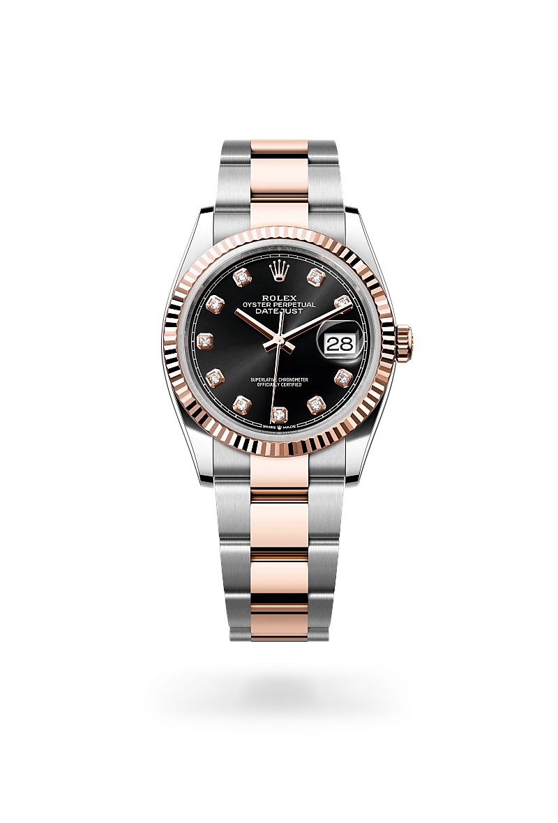 Datejust 36 - Oyster, 36 mm, Oystersteel çelik ve Everose altın