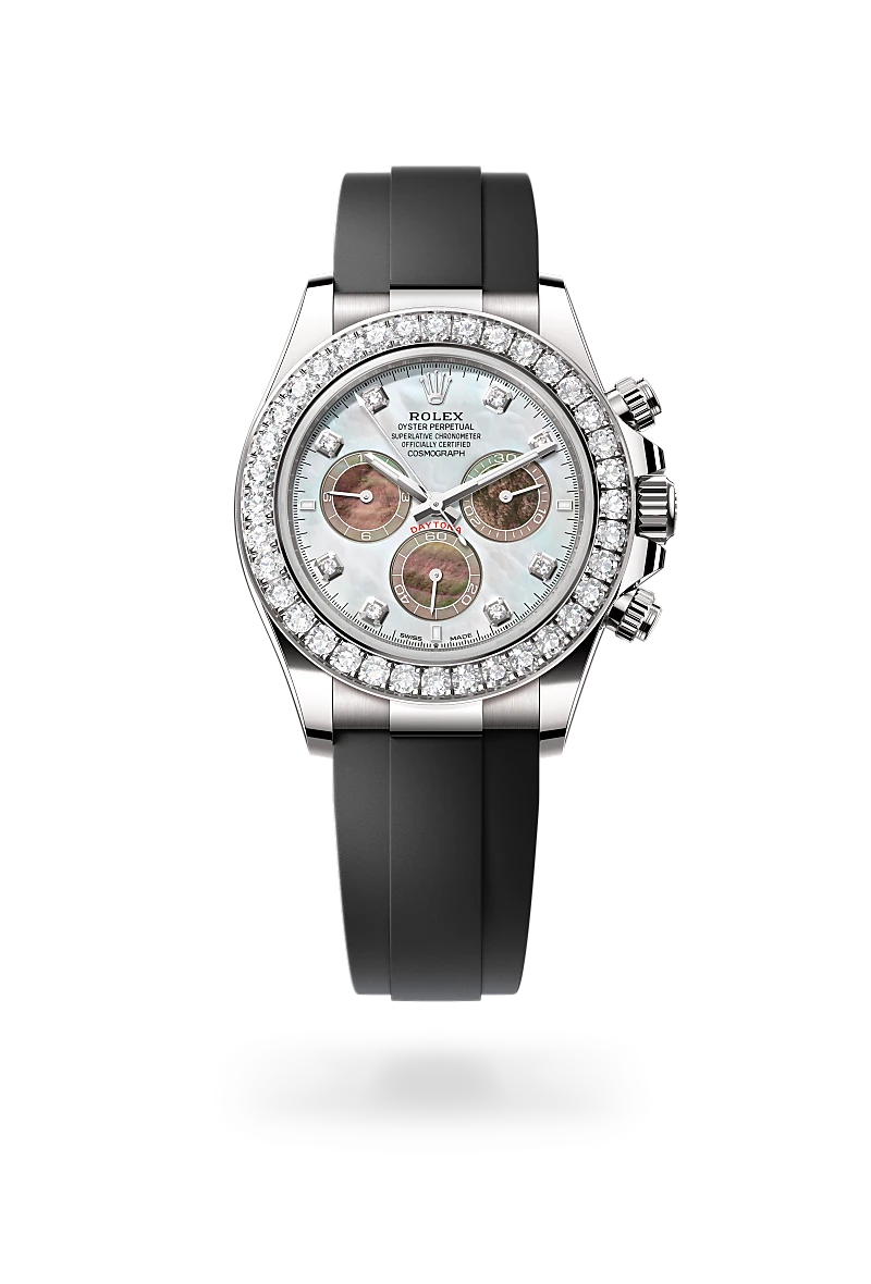 Cosmograph Daytona - Oyster, 40 mm, beyaz altın ve pırlanta