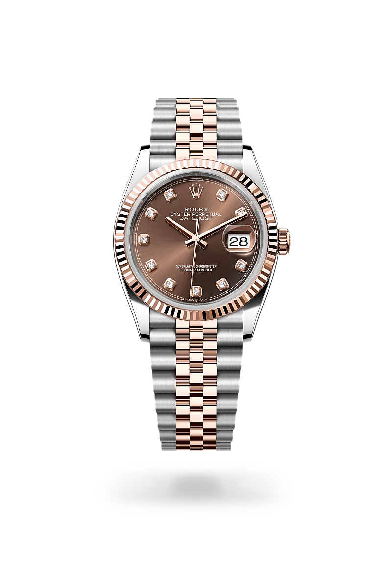 Datejust 36 - Oyster, 36 mm, Oystersteel çelik ve Everose altın