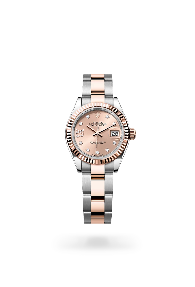 Lady-Datejust - Oyster, 28 mm, Oystersteel çelik ve Everose altın