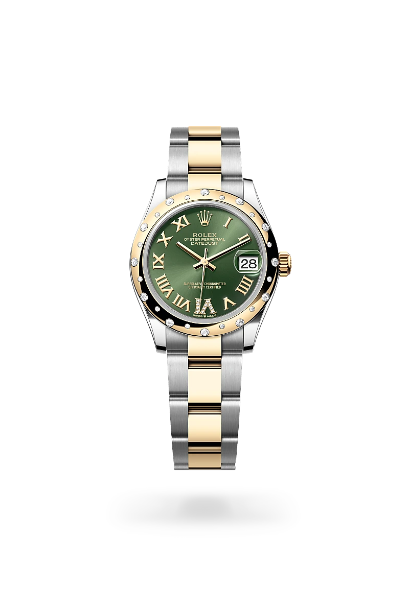Datejust 31 - Oyster, 31 mm, Oystersteel çelik, sarı altın ve pırlanta