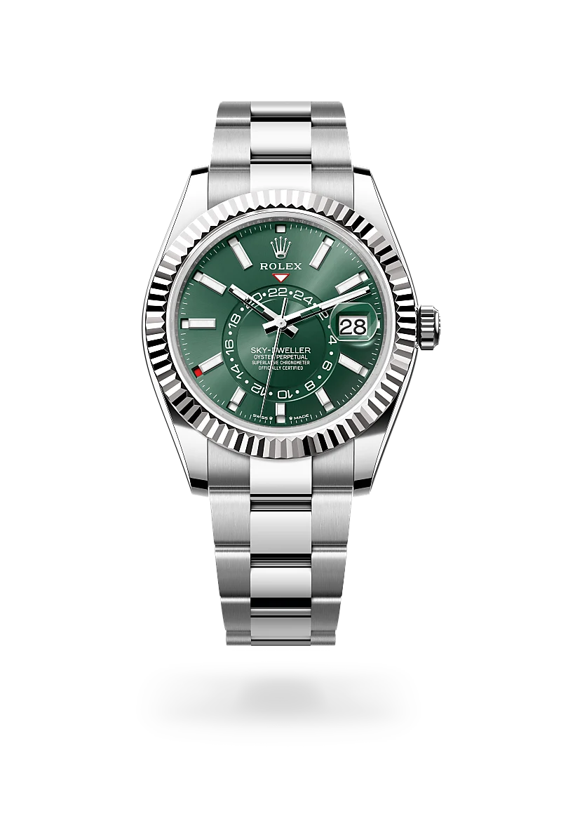 Sky-Dweller - Oyster, 42 mm, Oystersteel çelik ve beyaz altın