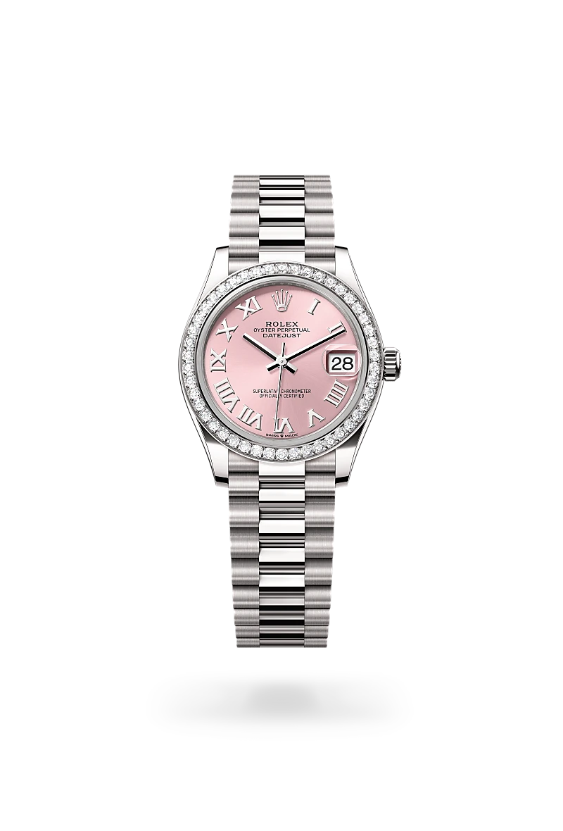 Datejust 31 - Oyster, 31 mm, beyaz altın ve pırlanta