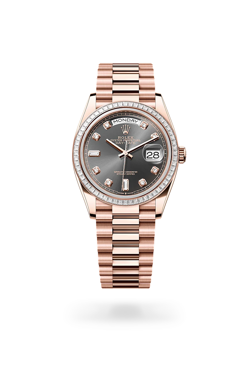 Day-Date 36 - Oyster, 36 mm, Everose altın ve pırlanta