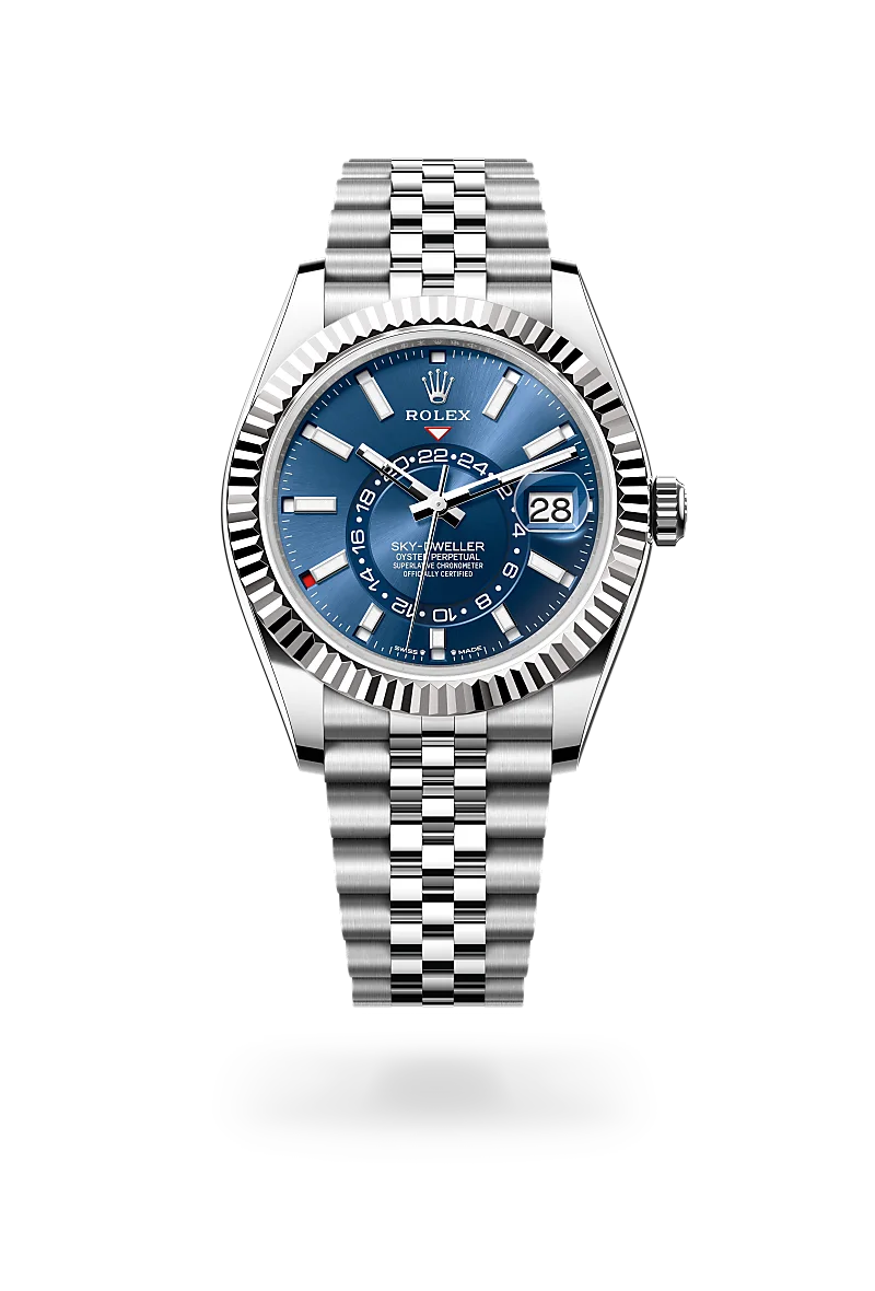 Sky-Dweller - Oyster, 42 mm, Oystersteel çelik ve beyaz altın