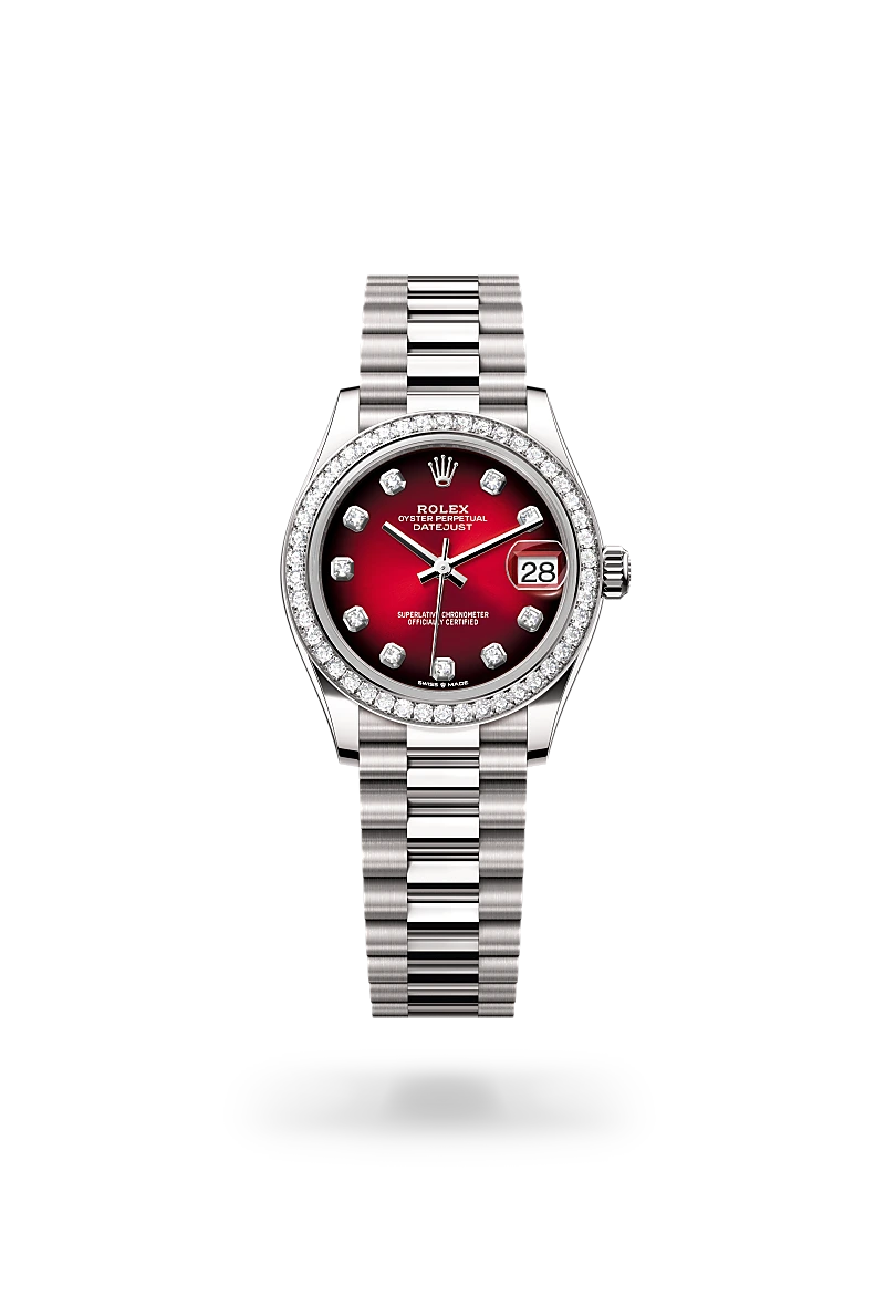 Datejust 31 - Oyster, 31 mm, beyaz altın ve pırlanta
