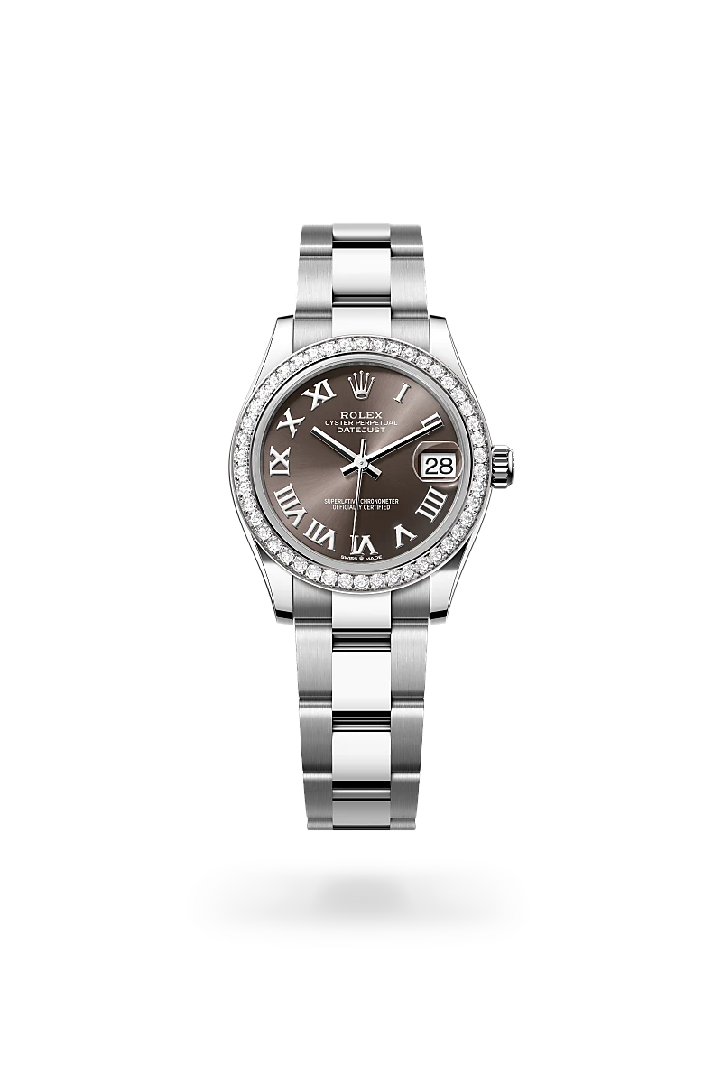 Datejust 31 - Oyster, 31 mm, Oystersteel çelik, beyaz altın ve pırlanta