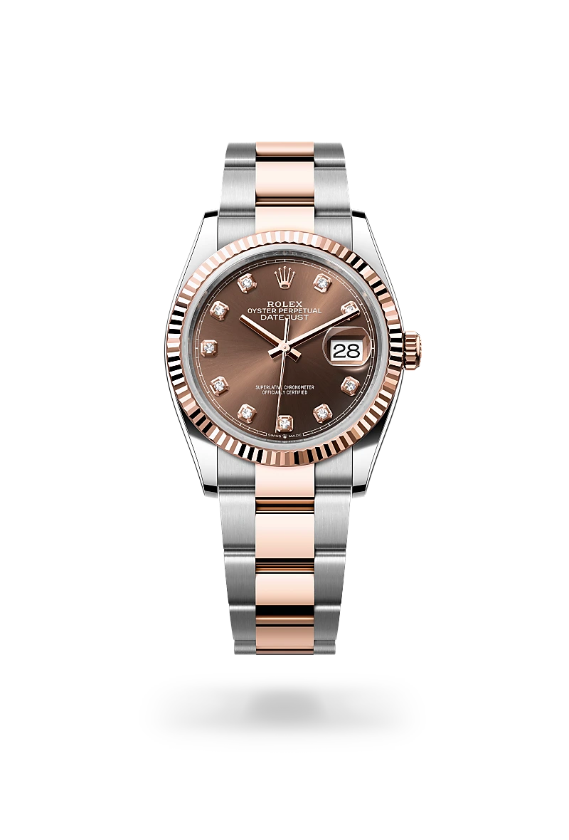Datejust 36 - Oyster, 36 mm, Oystersteel çelik ve Everose altın