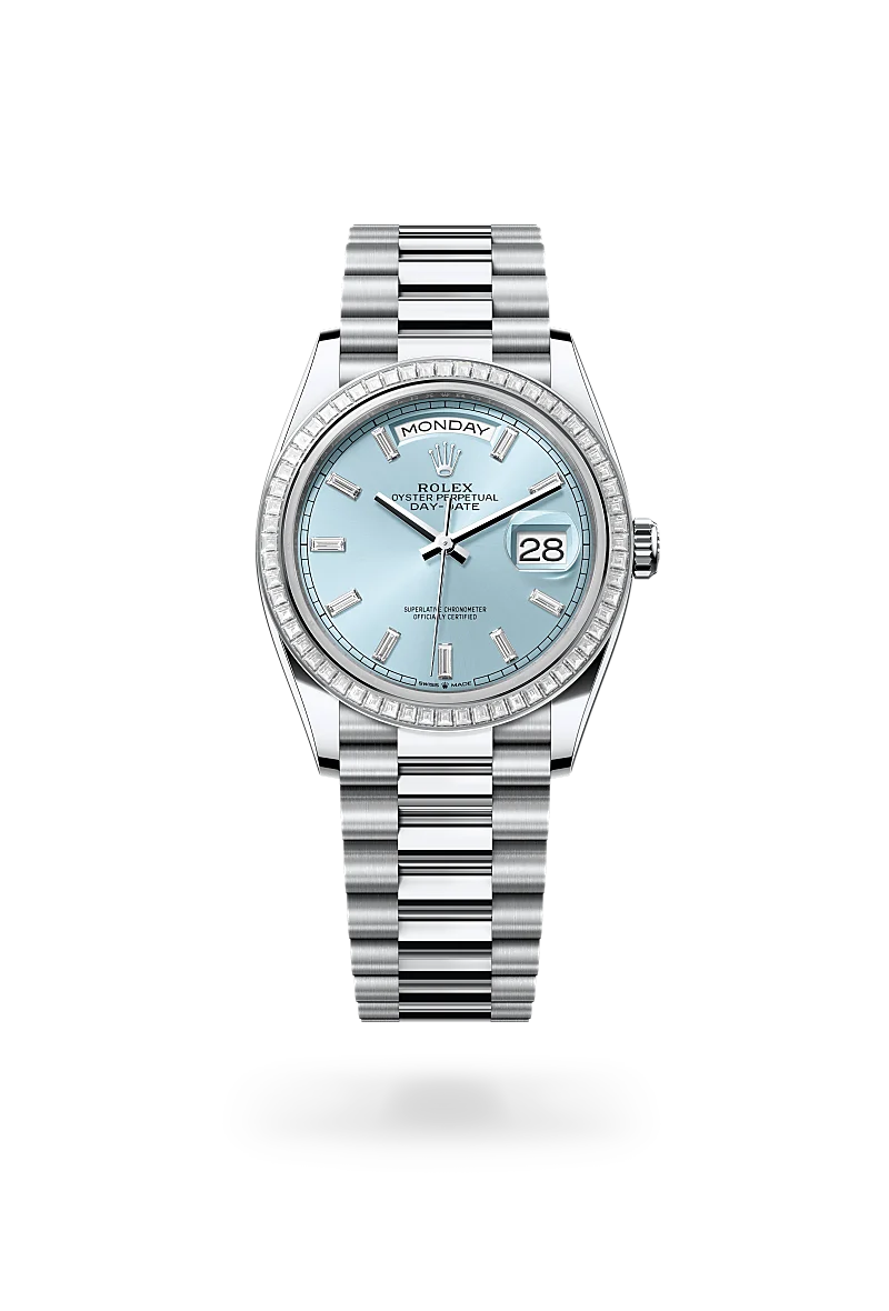 Day-Date 36 - Oyster, 36 mm, platin ve pırlanta