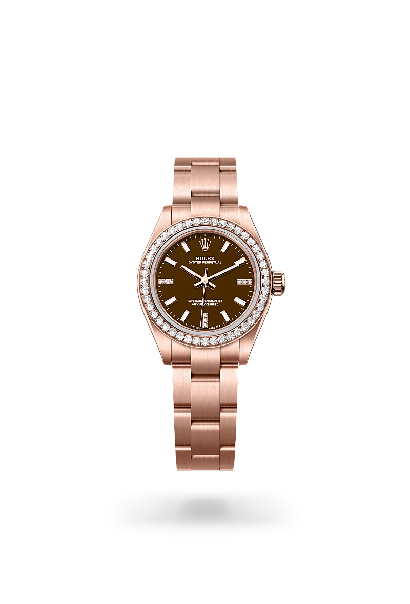 Oyster Perpetual 28 - Oyster, 28 mm, Everose altın ve pırlanta