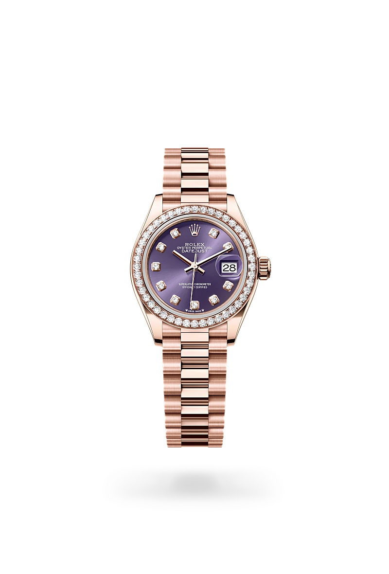 Lady-Datejust - Oyster, 28 mm, Everose altın ve pırlanta