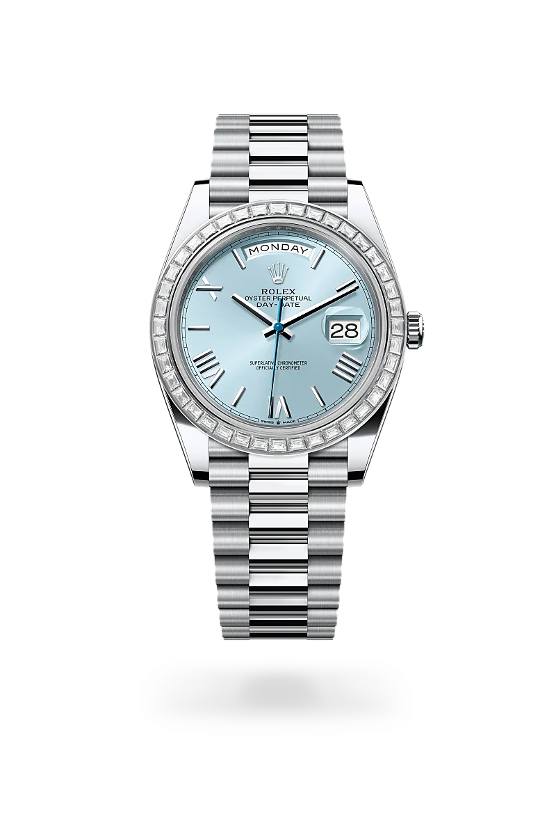 Day-Date 40 - Oyster, 40 mm, platin ve pırlanta