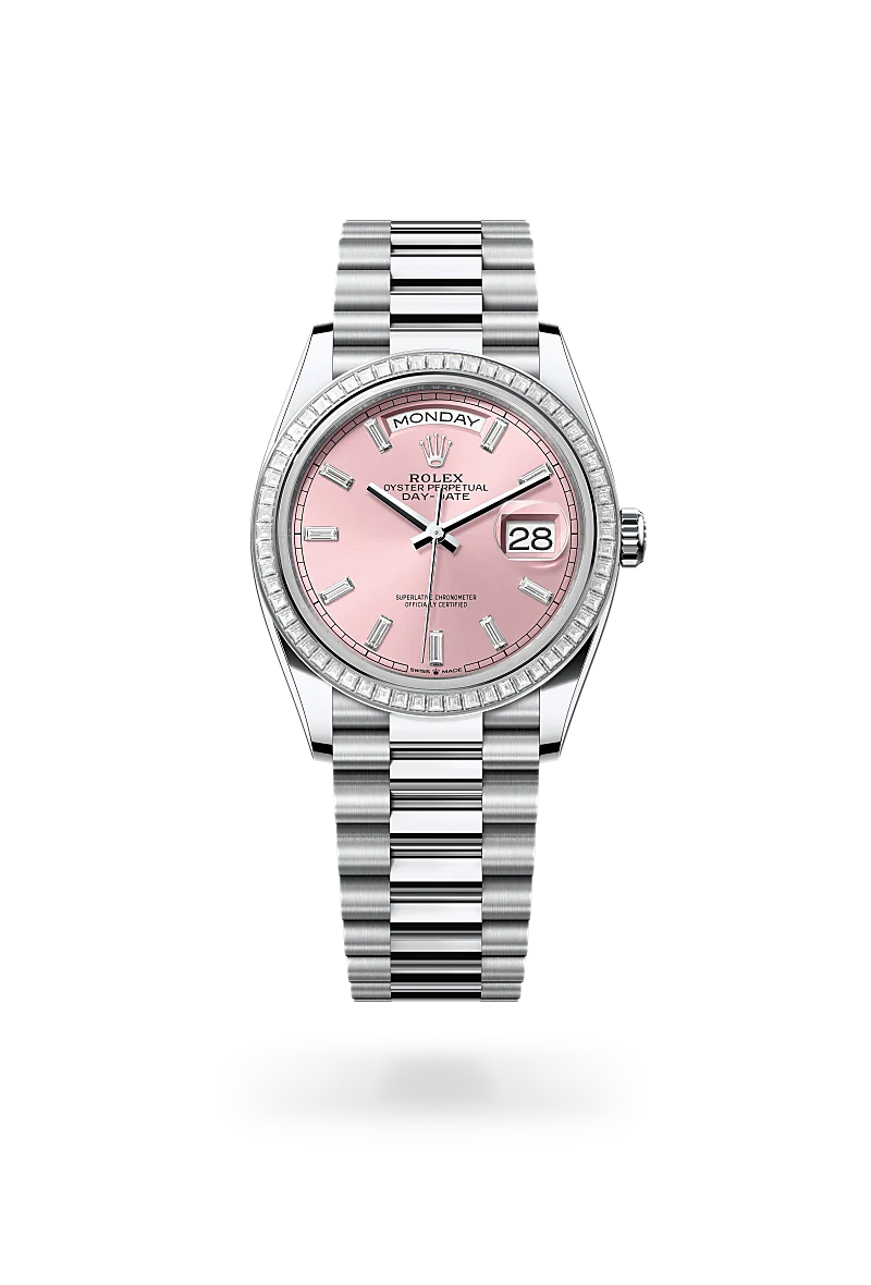 Day-Date 36 - Oyster, 36 mm, platin ve pırlanta